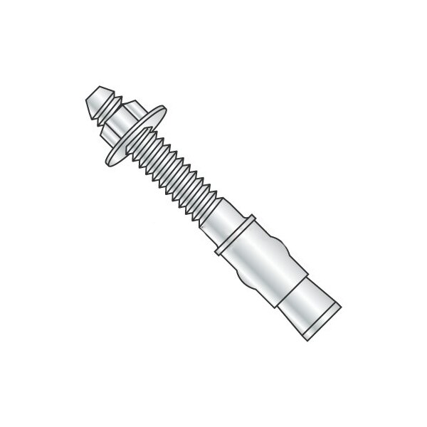Newport Fasteners Wedge Anchor, 5/8 in Dia., 10" L, Steel Zinc Plated, 25 PK 939820 - main